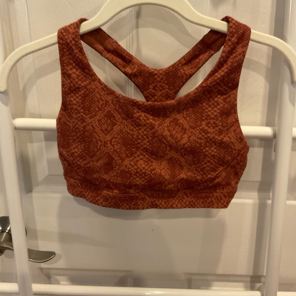 Athleta Rust Patterned Sports Bra Snakeskin XS/XXS 560